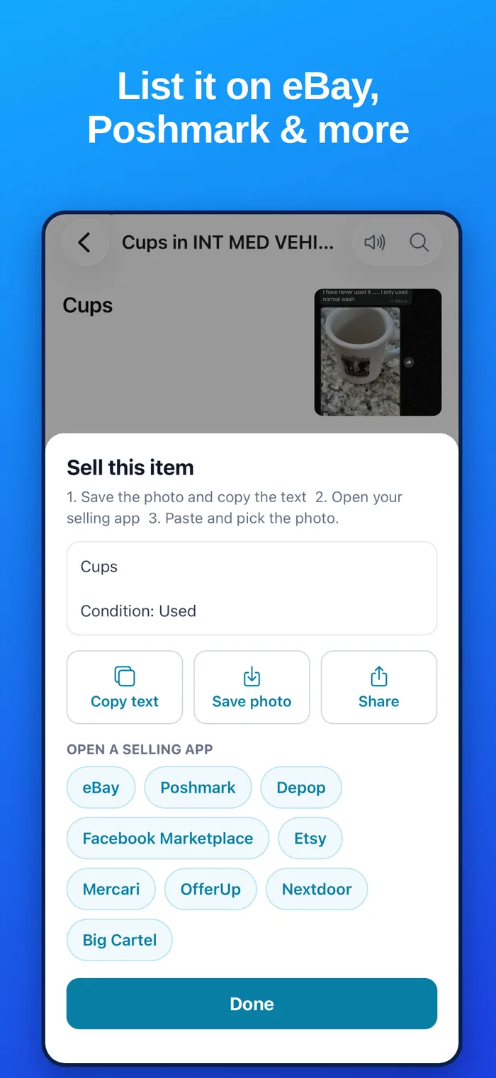 Sell an item from MYBOXai